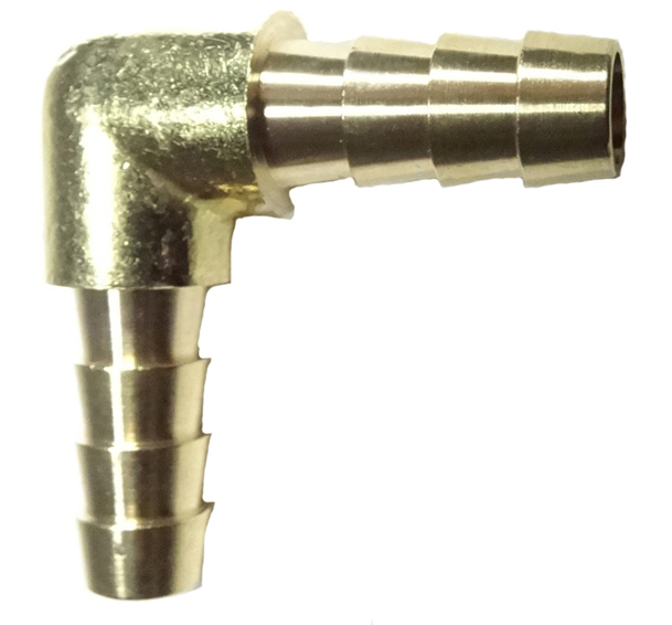 thumbnail image 2 of PAKA TOOLS Brass Hose Barb Reducer – 3/8" NPT To 3/8" Barb, 90 Degree Elbow, 5 Pieces 2 of 3