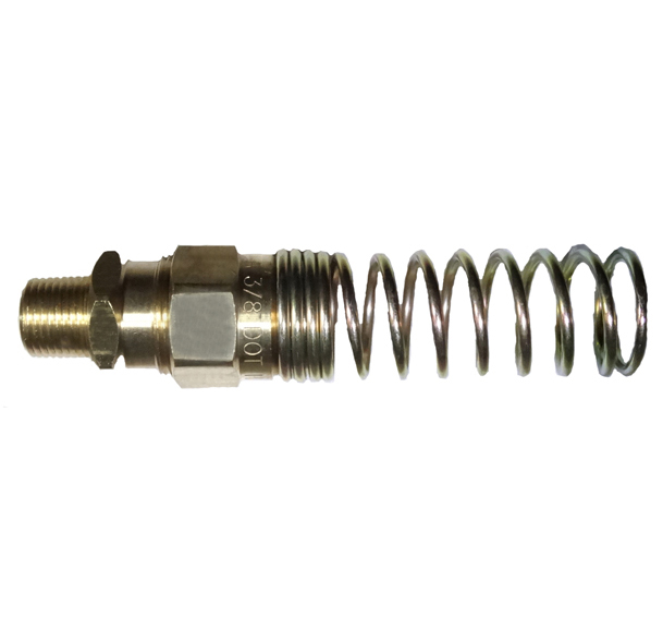 brass air brake hose connector with spring guard