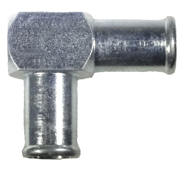 Heater hose steel barb union elbow