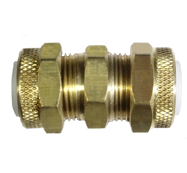 brass poly tube compression union