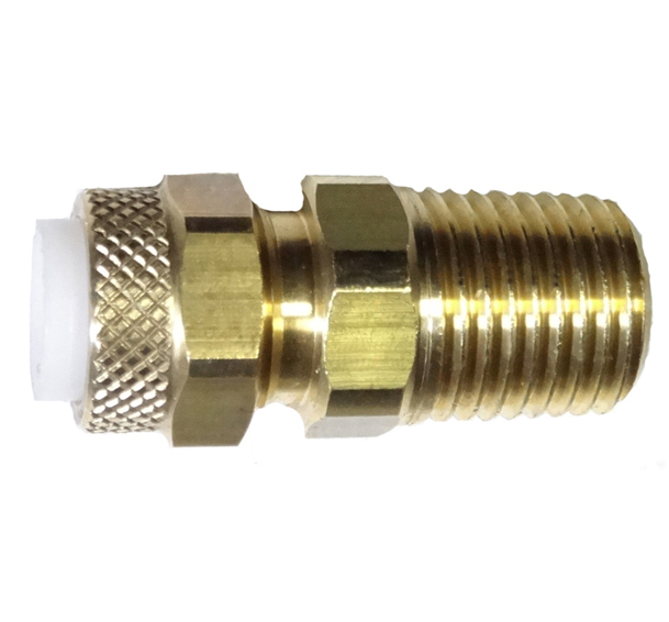 brass male connector for poly tube