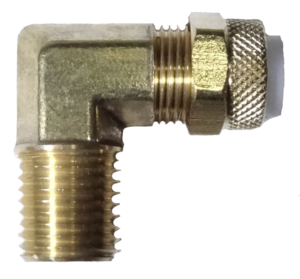 brass poly tube compression male elbow