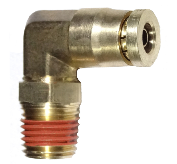 brass push connect DOT with swivel elbow male pipe