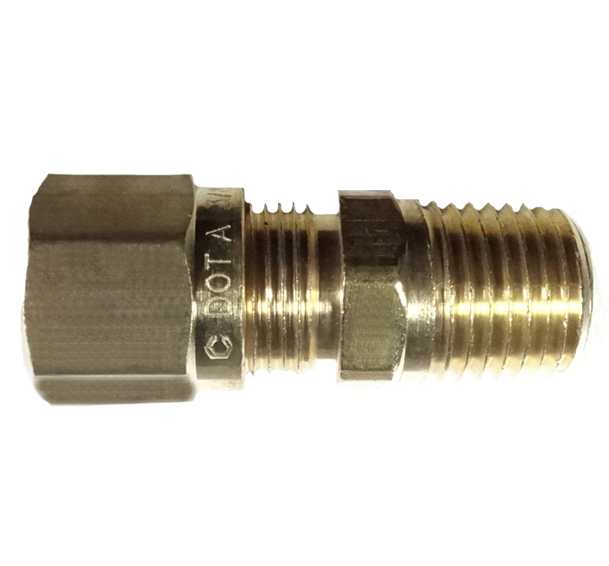 BRASS FITTINGS QUICK CONNECT DOT AIR BRAKE  STRT  MALE CONNECTOR 3/8 T X 1/2 PT 