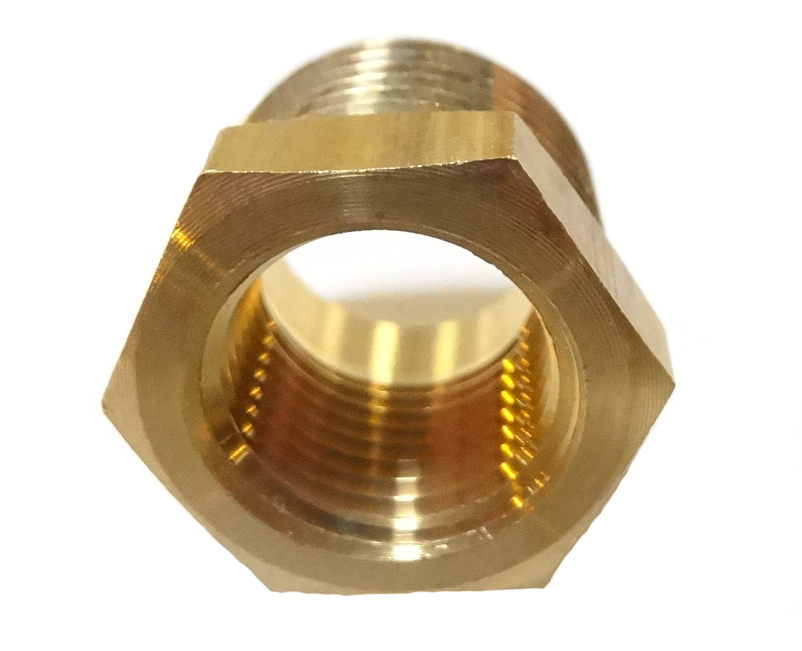 1/4" Male x 1/8" Female NPT Hex Bushing Adapter Pipe Reducer Brass Fitting 110C 