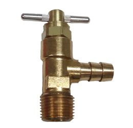 Truck shut-off hose barb and male pipe Pin Handle