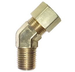 brass compression male 45 elbow
