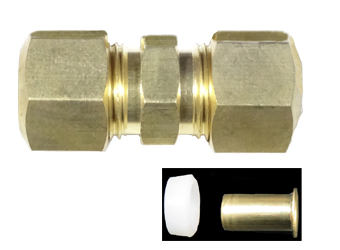 brass compression union plastic sleeves